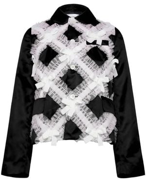 Comme des Garçons Ruffled Bow-Embellished Jacket - Black
