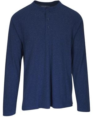 Faherty Cloud Henley Shirt - Blue