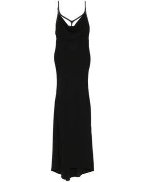 Mugler Harness Crepe Gown - Black
