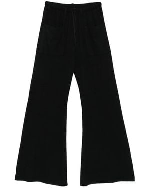 Hannes Roether Drawstring-Waist Flared Trousers - Black