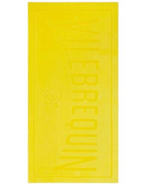 Vilebrequin Logo-Lettering Beach Towel - Geel