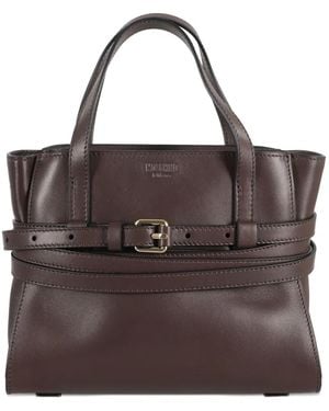 Moschino Small Tie Me Buckle-Strap Tote Bag - Brown