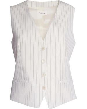 P.A.R.O.S.H. Tailored Gilet With Classic Pinstripe And V-Neckline - White