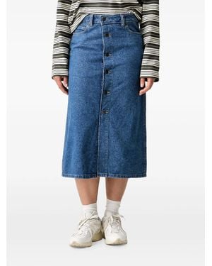 Dickies Button-Front Denim Midi Skirt - Blue