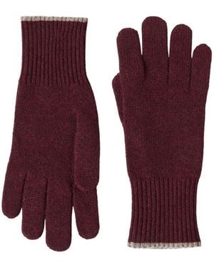 Brunello Cucinelli Cashmere-Knit Gloves - Purple