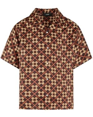 Amiri Camicia Ma Quad - Marrone