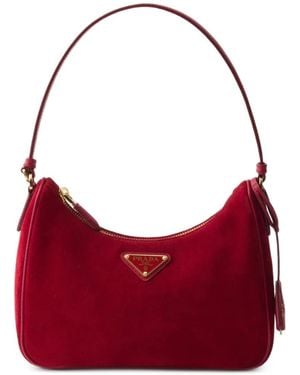 Prada Re-Edition 2005 Minitasche Aus Wildleder - Rot