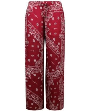 VENUJA Paisley-Print Drawstring Pants - Red