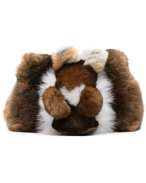 Anita Bilardi Scoiattolo Faux-Fur Clutch Bag - Brown