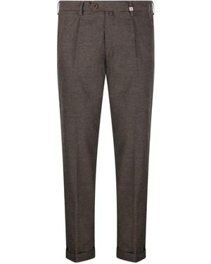 Myths Bundfaltenhose Mit Mikro-Muster - Grau