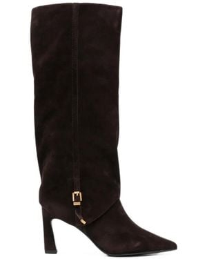 Bruno Premi Buckle-Detail Pointed-Toe Boots - Black