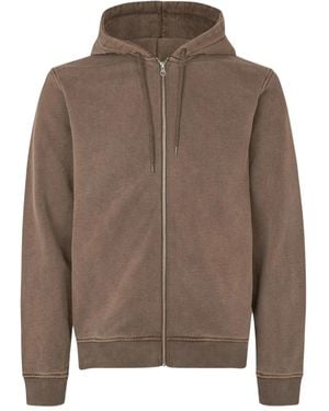 Samsøe & Samsøe Felpa Con Cappuccio E Zip - Marrone