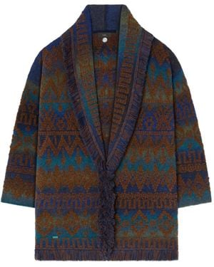 Alanui Western Beat Fringed Cardigan - Blue