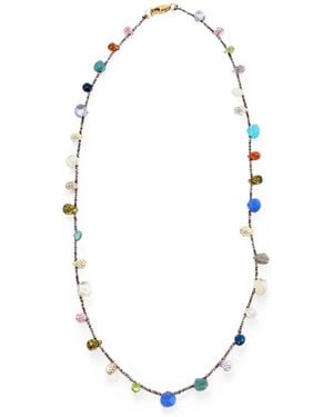 Madison Gemstone-Embellished Beaded Necklace - White