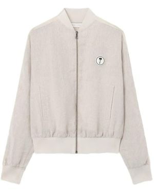 Palm Angels Logo Tree Cotton Jacket - White