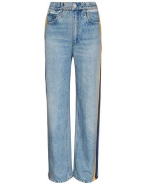 Rag & Bone Rb Miramar Denim-Print Track Trousers - Blue