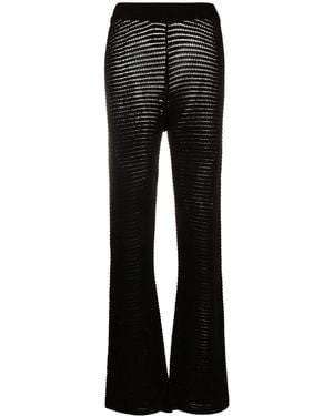 Nanushka Bazia Crochet-Knit Slim Trousers - Black