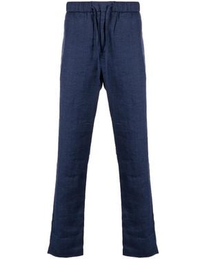 Frescobol Carioca Drawstring-Waist Linen Chinos - Blue