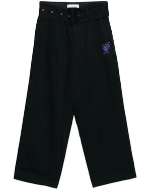 Facetasm Logo-Embroidered Pants - Black