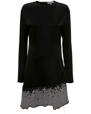 JW Anderson Glitter-Detail Crew-Neck Minidress - Black
