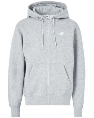 Nike Logo-Embroidered Zip-Fastening Hoodie - Blue