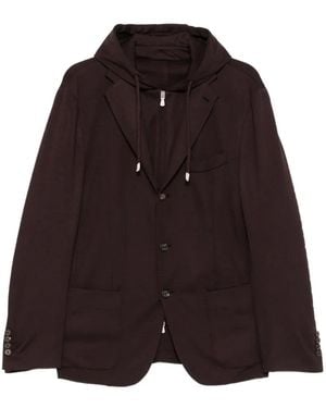 Eleventy Giacca Monopetto Con Cappuccio - Viola