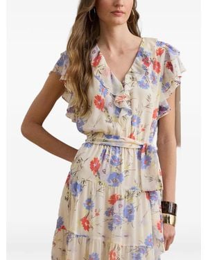 Ralph Lauren Floral-Print Ruffled Dress - White