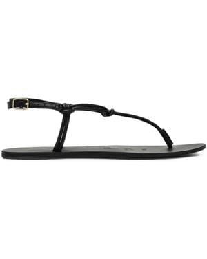 Manebí Leather Flat Sandals - Black