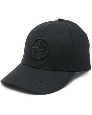 Stone Island Honkbalpet Met Print - Zwart