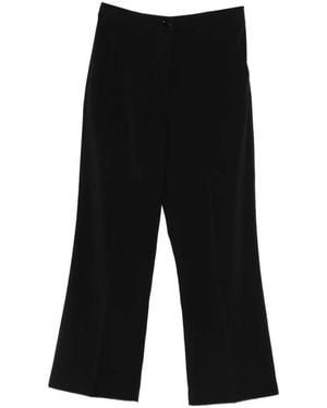 Patrizia Pepe Crepe Cropped Trousers - Black