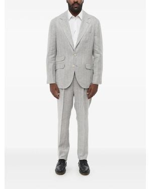 Brunello Cucinelli Pinstripe Single-Breasted Suit - Grey