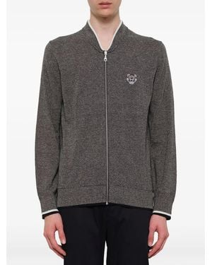 KENZO Tiger-Patch Zip-Up Cardigan - Grey