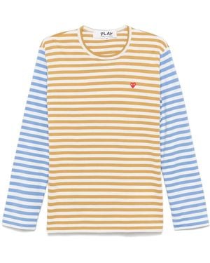 COMME DES GARÇONS PLAY Striped Long-Sleeve T-Shirt - Blue