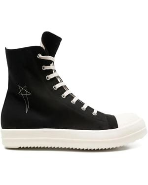 Rick Owens ブラック Jumbolace ハイカット レザー スニーカー RICK OWENS - SHOES - Rick Owens