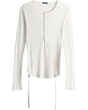 Ann Demeulemeester Hamar Ribbed-Knit Long-Sleeve T-Shirt - White