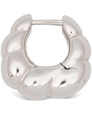 Maria Black Robe Huggie Earrings - White