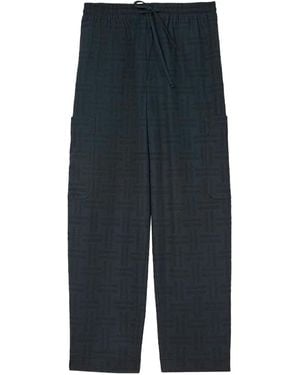 KENZO Weave Cargo Pocket Patterned Jogger Trousers - Blue