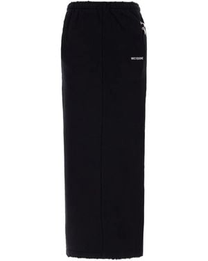 we11done Falda larga con logo bordado - Negro