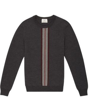Bally Jacquard-Stripe Wool Jumper - Grey