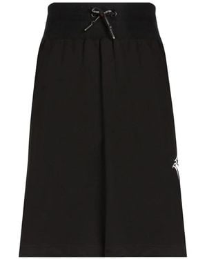 Roberto Cavalli Logo-Print Drawstring-Waist Skirt - Black