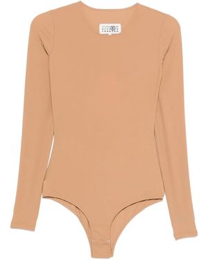 MM6 by Maison Margiela Long Sleeve Bodysuit - Natural