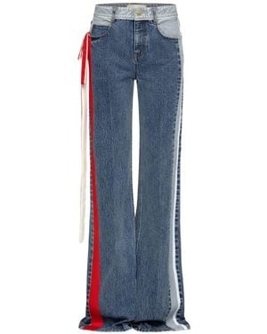 Hellessy Ben Straight Denim Jeans Met Zijstreep - Blauw