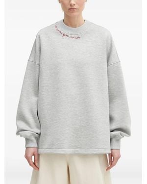 Fiorucci Embroidered Crew-Neck Sweatshirt - Grey
