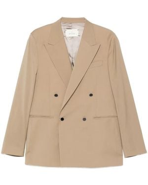 Manuel Ritz Double-Breasted Blazer - Natural