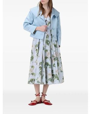 Antonio Marras Floral-Print Off-Shoulder Midi Dress - Blue