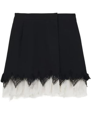 McQueen Minirock Aus Spitze - Schwarz