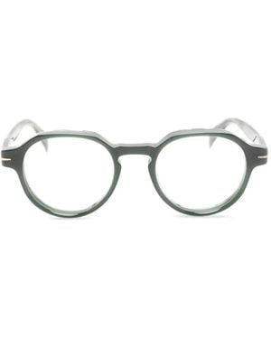 David Beckham Tortoiseshell-Effect Round-Frame Glasses - Green