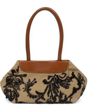 Dries Van Noten Mini Embroidered Tote Bag - Metallic