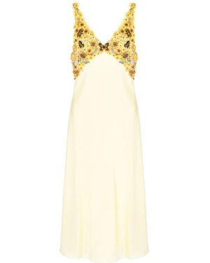 Mary Katrantzou Beaded Stretch-Silk Slip Dress - Metallic
