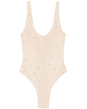 VENUJA Crystal-Embellished Swimsuit - White